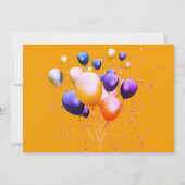 バルーンカラフル誕生日パーティーへの招待 招待状 (裏面)