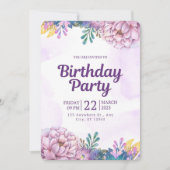 バルーンカラフル誕生日招待状子供へおよびA 招待状 (正面)