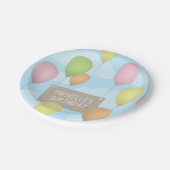 バルーンカラフル誕生日紙プレート ペーパープレート (アングル)