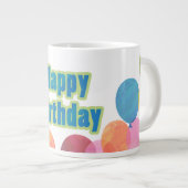 バルーンカラフル誕生日 ジャンボコーヒーマグカップ (正面右)