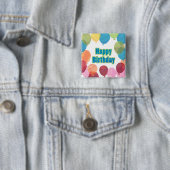 バルーンカラフル誕生日 缶バッジ (インサイチュ)