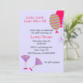 バルーンカラフル&マルティーニメガネ誕生パーティー 招待状 (スタンド正面)