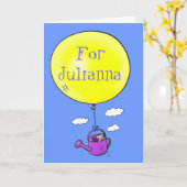 バルーンカートゥーンイラストレーション付き可愛いハッピーマウス カード (黄色い花)