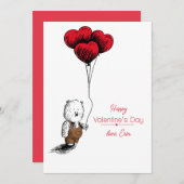 バルーンカード付きバレンタインデートテディベア シーズンカード (正面/裏面)