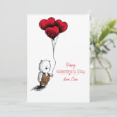 バルーンカード付きバレンタインデートテディベア シーズンカード (スタンド正面)