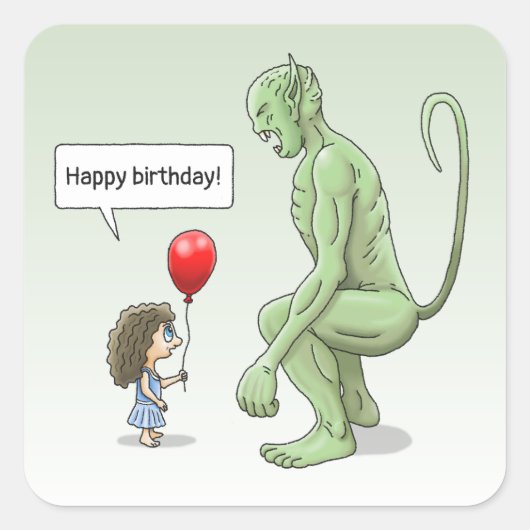 バルーンガールとゴブリン スクエアシール (正面)