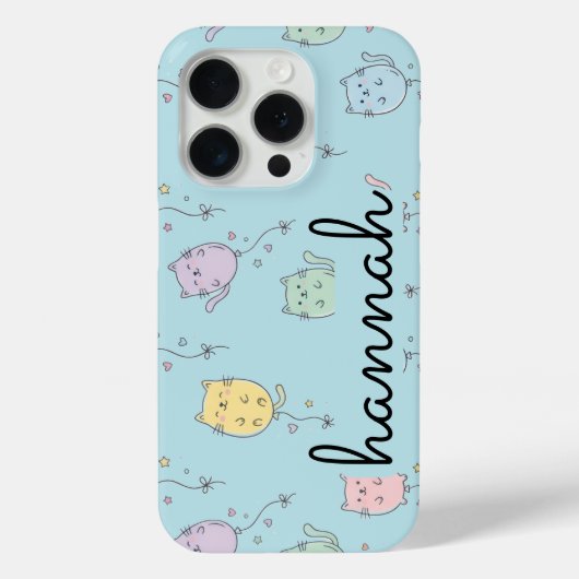 バルーンキャットパターンの可愛いミニマリストの子供服  Case-Mate iPhoneケース (裏面)