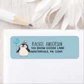 バルーンキュートホリデー付ペンギン差出人住所 ラベル (インサイチュ)