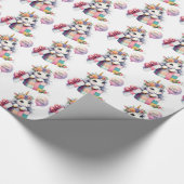 バルーンギフトボックス誕生日かわいいユニコーン ラッピングペーパー (角)
