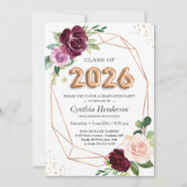 バルーンクラス2023パープルフローラ卒業 招待状 (正面)