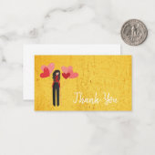 バルーングラムで可愛い女の子ありがとう ノートカード (正面/裏面インサイチュ)