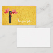 バルーングラムで可愛い女の子ありがとう ノートカード (正面/裏面)