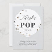 バルーングレーポップ・アートのの赤ちゃんシャワー準備ができて 招待状 (正面)