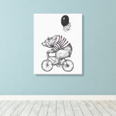 バルーンサイクリングベア キャンバスプリント (インサイチュ (ウッドフロア))