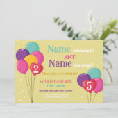 バルーンシェアバースデーパーティー紙吹雪ボーイガールズ 招待状 (スタンド正面)