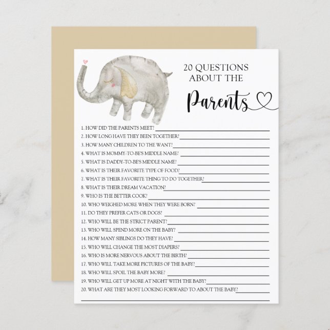 バルーンシルバー象の親についてのゲーム (正面/裏面)