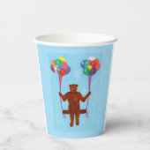 バルーンスイング誕生日カップに揺れテディベア 紙コップ (裏面)