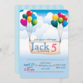 バルーンスカイバースデーパーティ招待状 招待状 (正面/裏面)