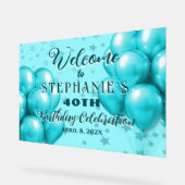 バルーンスター誕生祝いへようこそ アクリルサイン (傾斜)