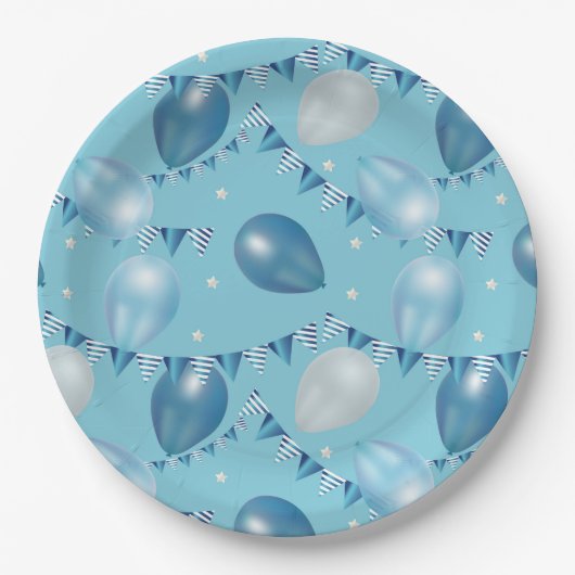 バルーンスター&ガーランドパーティープレート ペーパープレート (正面)
