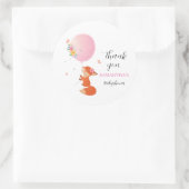 バルーンステッカー付きの可愛いキツネ ラウンドシール (バッグ)