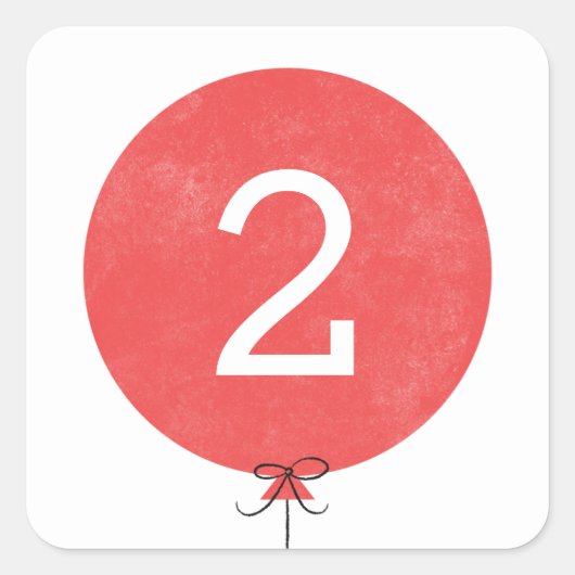 バルーンステッカー – 赤 スクエアシール (正面)