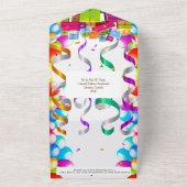 バルーンストリーマー子供の誕生日パーティーDIY時代  オールインワン招待状 (外側)