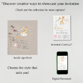 バルーンスペインの付きベビーガールシャワーキリン 招待状