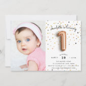 バルーンタイプ |フォトファースト誕生日パーティー招待状 招待状 (正面)