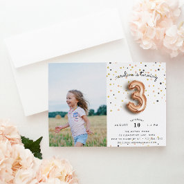 バルーンタイプ |フォトThird Birthday Party招待状 招待状