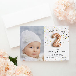 バルーンタイプ |写真Second Birthday Party招待状 招待状