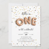 バルーンタイプ |最初の誕生日パーティーの招待 招待状 (正面)