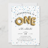 バルーンタイプ |最初の誕生日パーティーの招待 招待状 (正面)