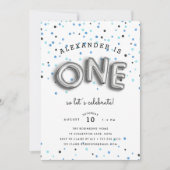 バルーンタイプ |最初の誕生日パーティーの招待 招待状 (正面)