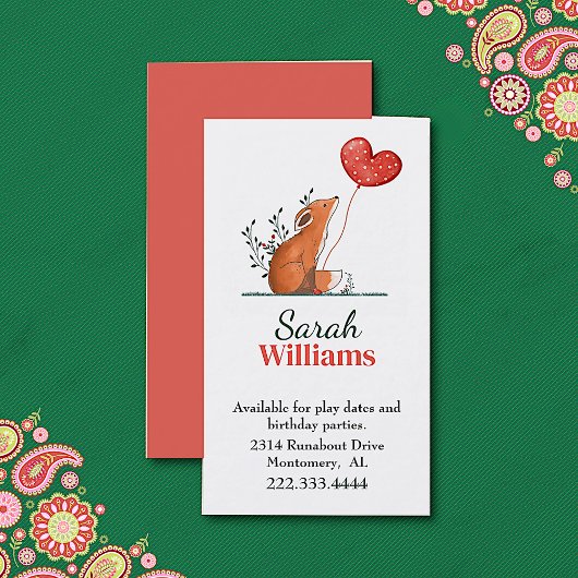 バルーンチャイルド付きキツネ通話カード コーリングカード