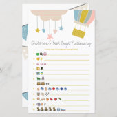 バルーンチルドレンズブック絵文字ベビーシャワーゲーム (正面/裏面)