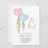 バルーンツインボーイガールベビーシャワー招待状 招待状 (正面)