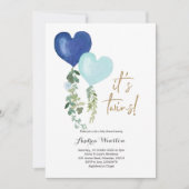 バルーンツインボーイベビーシャワー招待状 招待状 (正面)