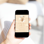 バルーンテディベアニュートラルベビーシャワー招待状 招待状