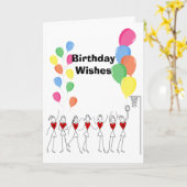 バルーンテーマハッピーネットボール誕生日 カード (黄色い花)
