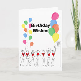 バルーンテーマハッピーネットボール誕生日 カード