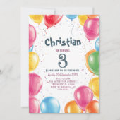 バルーンテーマ誕生日パーティー 招待状 (正面)