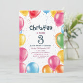 バルーンテーマ誕生日パーティー 招待状 (スタンド正面)