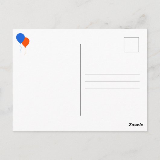 バルーンデザインおもしろいファミリ懇親会日付を保存 ポストカード (裏面)