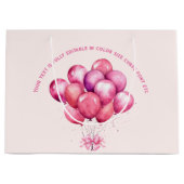 バルーントレンディーバービエドロール赤面ピンク ラージペーパーバッグ (正面)
