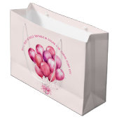 バルーントレンディーバービエドロール赤面ピンク ラージペーパーバッグ (正面アングル)