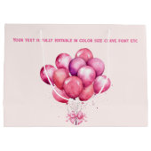 バルーントレンディーバービエドロール赤面ピンク ラージペーパーバッグ (裏面)