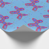 バルーンドッグパーティーブルー背景ラッピング紙 ラッピングペーパー (角)