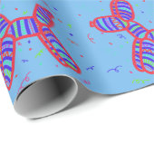 バルーンドッグパーティーブルー背景ラッピング紙 ラッピングペーパー (ロールコーナー)