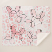 バルーンドッグピンクパターン シェルパブランケット (正面(横))